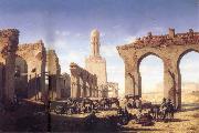 Prosper Marilhat The Ruins of the El Hakim Mosque in Cairo Spain oil painting artist